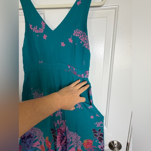 Maeve Anthropologie Womens Turquoise Floral V-Neck Wide Leg
Andalusia Jumpsuit 6 - Picture 7 of 9